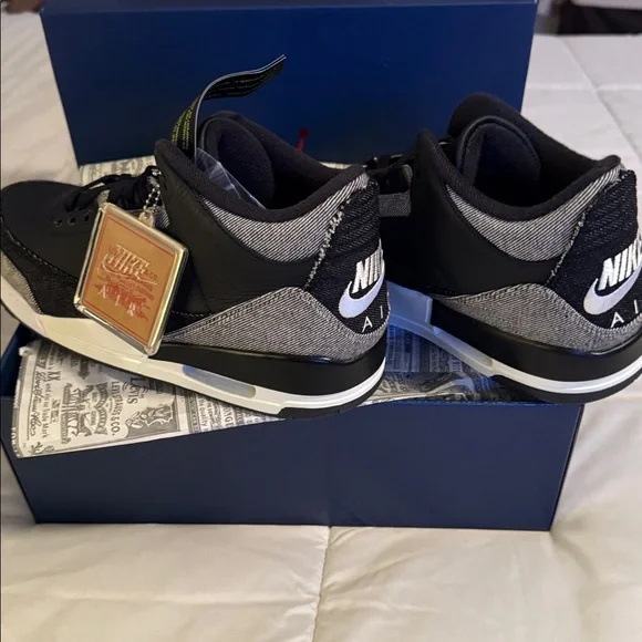 BNInBox Nike + Levi’s Air Jordan 3 RtR LSCBlack & Gray Men's Sneakers, Sz 10